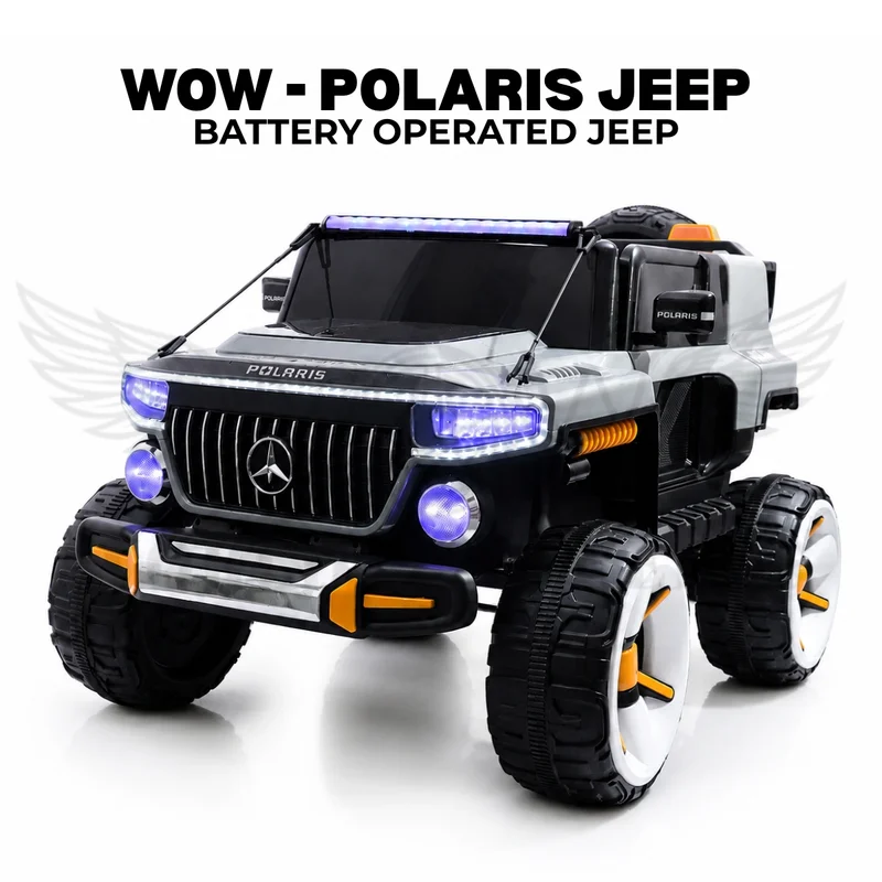 WOW Polaris Battery Operated Ride-On Jeep for Kids | Electric Ride-On Car with LED Lights