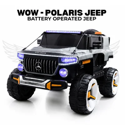 WOW Polaris Battery Operated Ride-On Jeep for Kids | Electric Ride-On Car with LED Lights