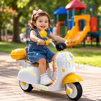 WOW Vespa Light Kids Battery Operated Ride-On Scooter – Yellow & White image 2
