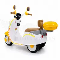 WOW Vespa Light Kids Battery Operated Ride-On Scooter – Yellow & White image 3