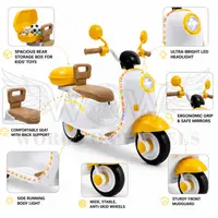 WOW Vespa Light Kids Battery Operated Ride-On Scooter – Yellow & White image 5