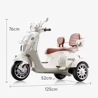 World On Wheels 1389 – Kids 2-Seater Ride-On Moped Bike (3-Wheel Scooter Style) image 3