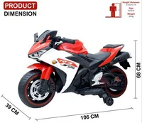 World On Wheels 12V BIG R3 Kids Bike Battery Operated Ride on Bike – Electric Toy Bike LED Lights and Wheel lights – Up to 9 years – Yamaha R3 image 3