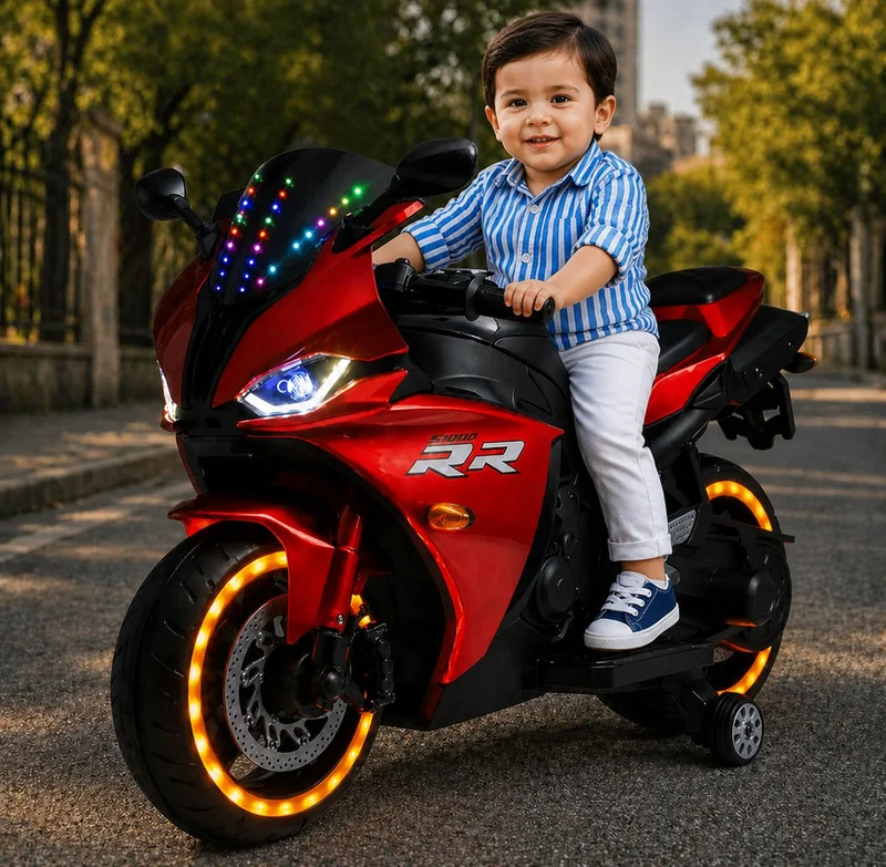 World on Wheels R-20 Kids' Electric RR Ride-On Motorcycle - Red