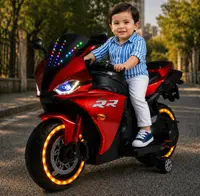 World on Wheels R-20 Kids' Electric RR Ride-On Motorcycle - Red image 1