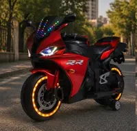 World on Wheels R-20 Kids' Electric RR Ride-On Motorcycle - Red image 2