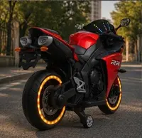 World on Wheels R-20 Kids' Electric RR Ride-On Motorcycle - Red image 4