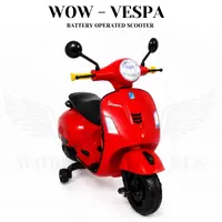 World on Wheels Battery Operated Vespa Scooter for Kids – Red image 1