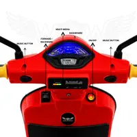 World on Wheels Battery Operated Vespa Scooter for Kids – Red image 6