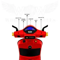 World on Wheels Battery Operated Vespa Scooter for Kids – Red image 7