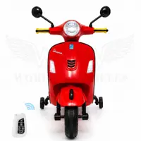 World on Wheels Vespa Battery Operated Ride-On Scooter for Kids with Remote Control – Red image 5