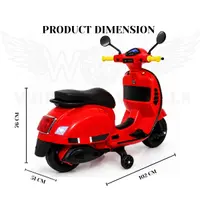 World on Wheels Vespa Battery Operated Ride-On Scooter for Kids with Remote Control – Red image 6