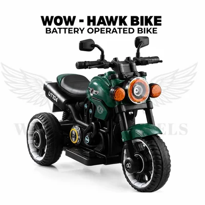 WOW Hawk Kids Battery Operated Ride-On Bike – Green