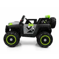 World on Wheels Thunder -2188 4x4 Battery Operated Ride-On Jeep for Kids with Remote Control, LED Lights & Double Seat – Grey/Green image 4