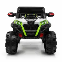 World on Wheels Thunder -2188 4x4 Battery Operated Ride-On Jeep for Kids with Remote Control, LED Lights & Double Seat – Grey/Green image 5