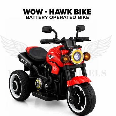 WOW Hawk Kids Battery Operated Ride-On Bike – Red