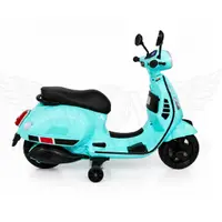 World on Wheels Vespa Style Battery Operated Ride-On Scooter for Kids with Music, LED Lights & Training Wheels – Mint Green image 3