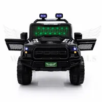 World on Wheels POBO 4x4 Battery Operated Ride-On Jeep for Kids with Remote Control – BLACK image 3
