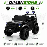 World on Wheels POBO 4x4 Battery Operated Ride-On Jeep for Kids with Remote Control – BLACK image 8