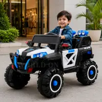 World on Wheels WOW THUNDER 2188 | Battery Operated Ride-On Jeep for Kids with Remote Control, LED Lights & Music – White/Blue image 2