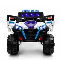 World on Wheels WOW THUNDER 2188 | Battery Operated Ride-On Jeep for Kids with Remote Control, LED Lights & Music – White/Blue image 3