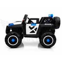 World on Wheels WOW THUNDER 2188 | Battery Operated Ride-On Jeep for Kids with Remote Control, LED Lights & Music – White/Blue image 4