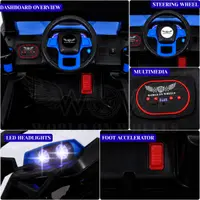 World on Wheels WOW THUNDER 2188 | Battery Operated Ride-On Jeep for Kids with Remote Control, LED Lights & Music – White/Blue image 6