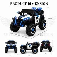 World on Wheels WOW THUNDER 2188 | Battery Operated Ride-On Jeep for Kids with Remote Control, LED Lights & Music – White/Blue image 8