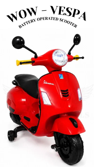 World on Wheels Battery Operated Vespa Scooter for Kids - Pink