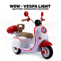 WOW Vespa Light Kids Battery Operated Ride-On Scooter – Red & White image 1