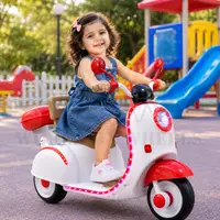 WOW Vespa Light Kids Battery Operated Ride-On Scooter – Red & White image 2