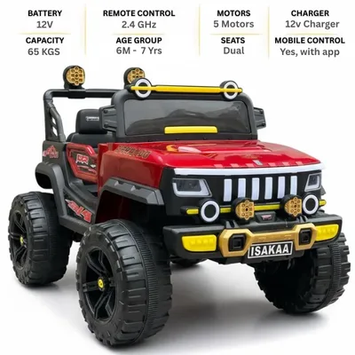World On Wheels 555 – 5 Motor 4X4 Ride-On Jeep for Kids (Advanced Thar Style)