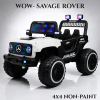 World on Wheels Savage Rover 4x4 Battery Operated Ride-On Jeep for Kids with Remote Control – White image 1