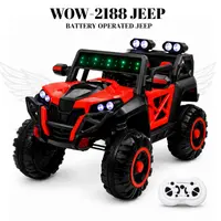 World on Wheels Thunder 2188 Battery Operated Ride-On Jeep for Kids with Remote Control – Red image 1