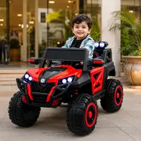 World on Wheels Thunder 2188 Battery Operated Ride-On Jeep for Kids with Remote Control – Red image 2