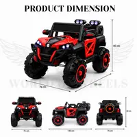 World on Wheels Thunder 2188 Battery Operated Ride-On Jeep for Kids with Remote Control – Red image 8