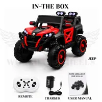World on Wheels Thunder 2188 Battery Operated Ride-On Jeep for Kids with Remote Control – Red image 9