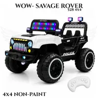 World on Wheels Savage Rover 528 4x4 Battery Operated Ride-On Jeep for Kids with Remote Control ā White image 1