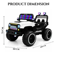World on Wheels Savage Rover 528 4x4 Battery Operated Ride-On Jeep for Kids with Remote Control ā White image 10