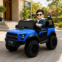 World on Wheels POBO 4x4 Battery Operated Ride-On Jeep for Kids with Remote Control, Swing Mode, LED Lights & Music System ā Blue image 2