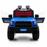 World on Wheels POBO 4x4 Battery Operated Ride-On Jeep for Kids with Remote Control, Swing Mode, LED Lights & Music System ā Blue image 3