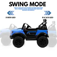 World on Wheels POBO 4x4 Battery Operated Ride-On Jeep for Kids with Remote Control, Swing Mode, LED Lights & Music System ā Blue image 5
